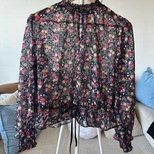 H&M Multicolor Floral Sheer Blouse